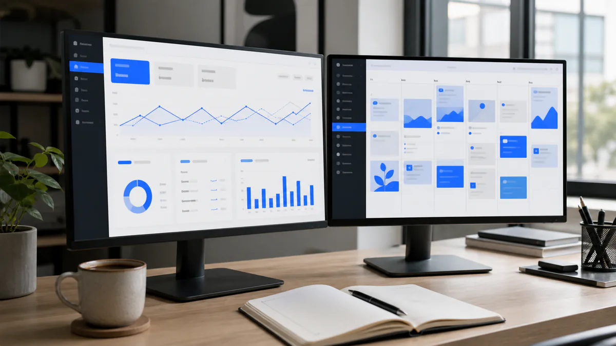 Marketing campaign dashboards on a desk